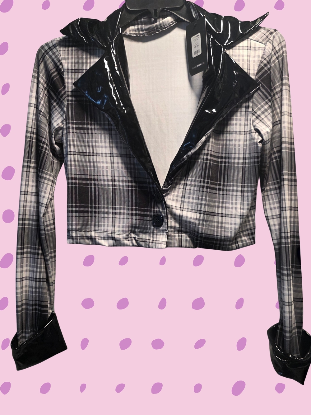 ​🖤 NWT Fashion Nova Edgy Plaid Crop Blazer 🖤